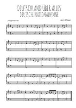 Téléchargez l'arrangement pour piano de la partition de hymne-national-allemand-deutschland-uber-alles en PDF, niveau facile